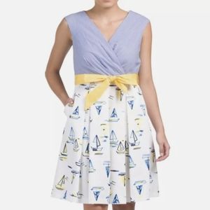 Chetta B Sailboat Fit Flare Vintage Inspired Dress